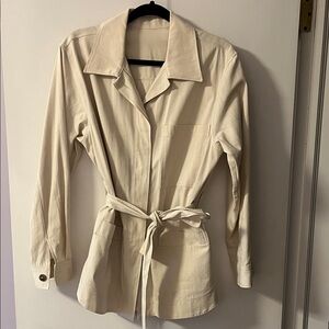 Massimo Dutti Beige Belted Utility Jacket